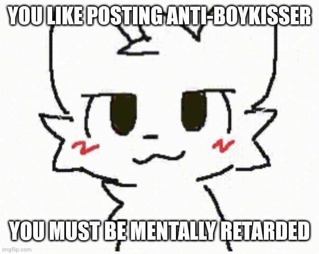 you like kissing boys | YOU LIKE POSTING ANTI-BOYKISSER YOU MUST BE MENTALLY RETARDED | image tagged in you like kissing boys | made w/ Imgflip meme maker