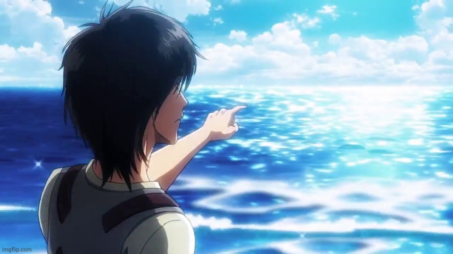 Eren Point At Sea | image tagged in eren point at sea | made w/ Imgflip meme maker