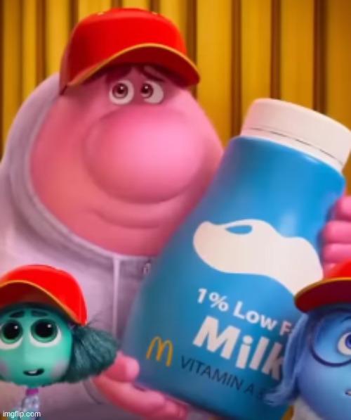 of course he's holding a big ass milk bottle | made w/ Imgflip meme maker