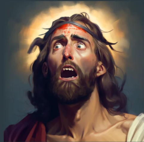 Scared Jesus Blank Meme Template