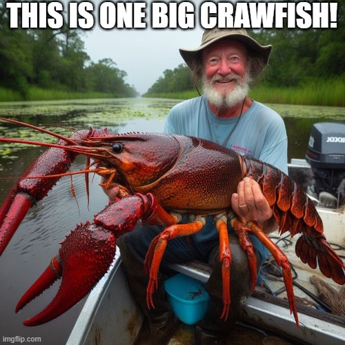 Cajun Lobster! | THIS IS ONE BIG CRAWFISH! | image tagged in vince vance,giant,crawfish,lobsters,louisiana,swamp | made w/ Imgflip meme maker