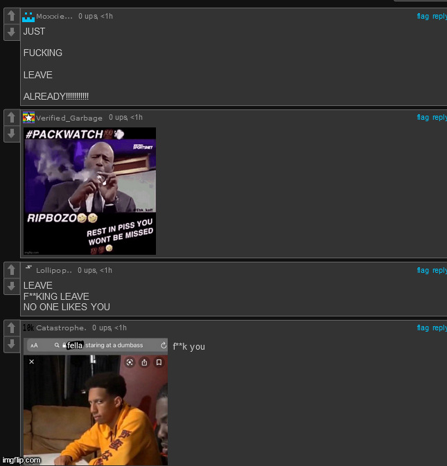 Screenshotting comment section on vinnys post before he deleted it | made w/ Imgflip meme maker