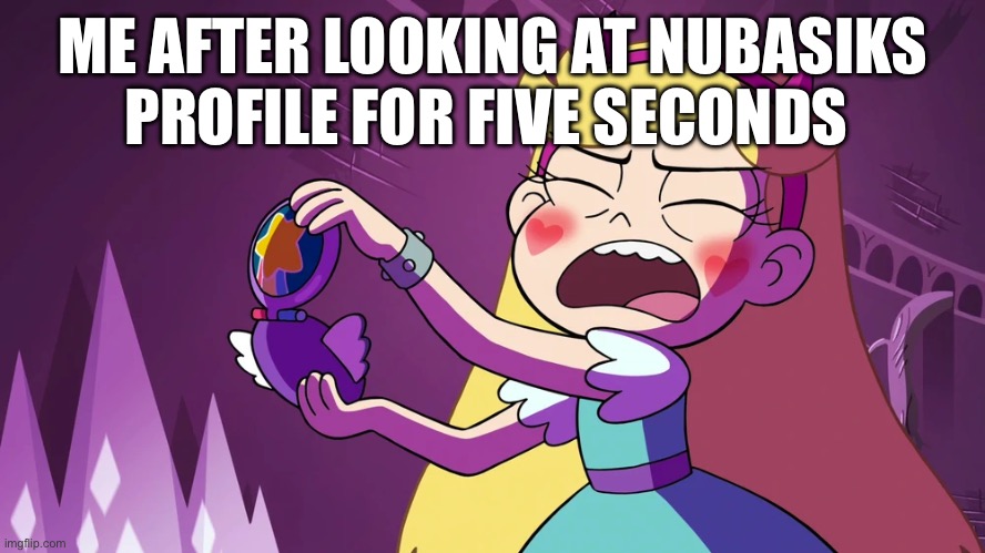 Star Butterfly F**king Embarrased | ME AFTER LOOKING AT NUBASIKS PROFILE FOR FIVE SECONDS | image tagged in star butterfly f king embarrased | made w/ Imgflip meme maker