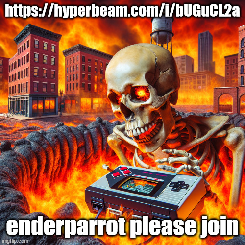 skull playing the nintendo 64 in michigan | https://hyperbeam.com/i/bUGuCL2a; enderparrot please join | image tagged in skull playing the nintendo 64 in michigan | made w/ Imgflip meme maker