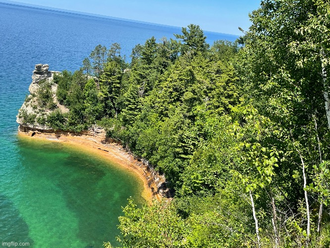 Pictured Rocks lakeshore from Miners Castle | made w/ Imgflip meme maker