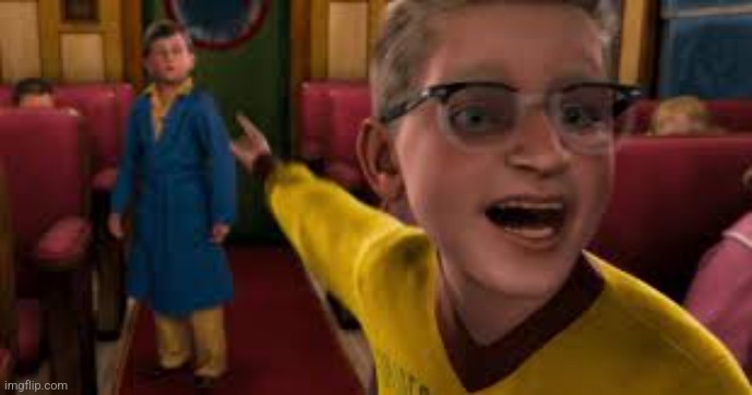polar express kid pointing | image tagged in polar express kid pointing | made w/ Imgflip meme maker