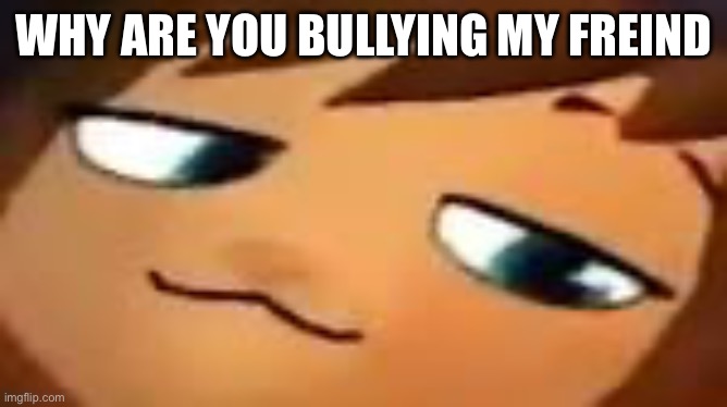 smug hat kid.mp4 | WHY ARE YOU BULLYING MY FREIND | image tagged in smug hat kid mp4 | made w/ Imgflip meme maker