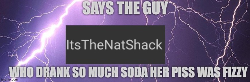 says the guy who drank so much soda her piss was fizzy | image tagged in says the guy who drank so much soda her piss was fizzy | made w/ Imgflip meme maker