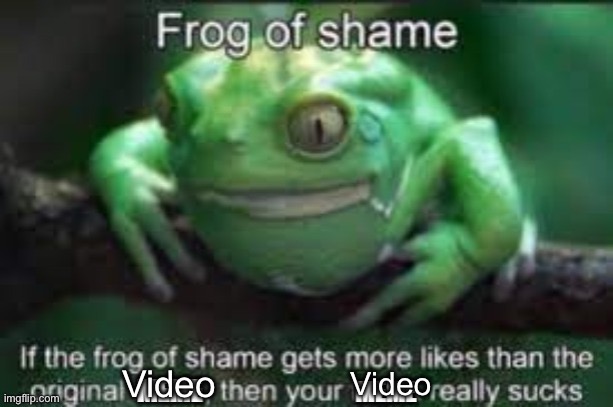 To https://www.youtube.com/watch?v=iNMkIyjpPV8 (bullied krew) | Video; Video | image tagged in frog of shame | made w/ Imgflip meme maker