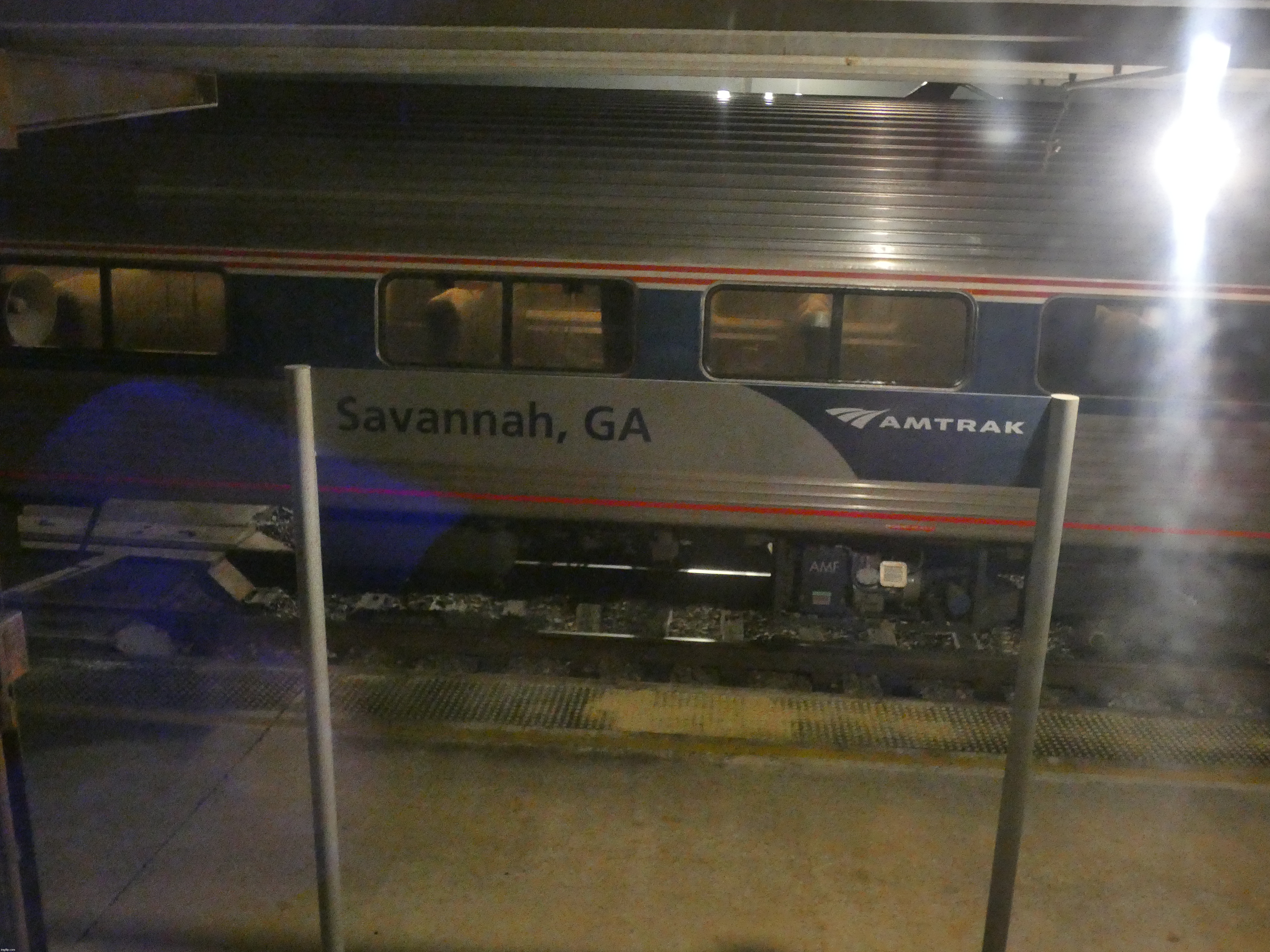 The Amtrak train station in Savannah, Georgia at 5:30 am this morning | made w/ Imgflip meme maker