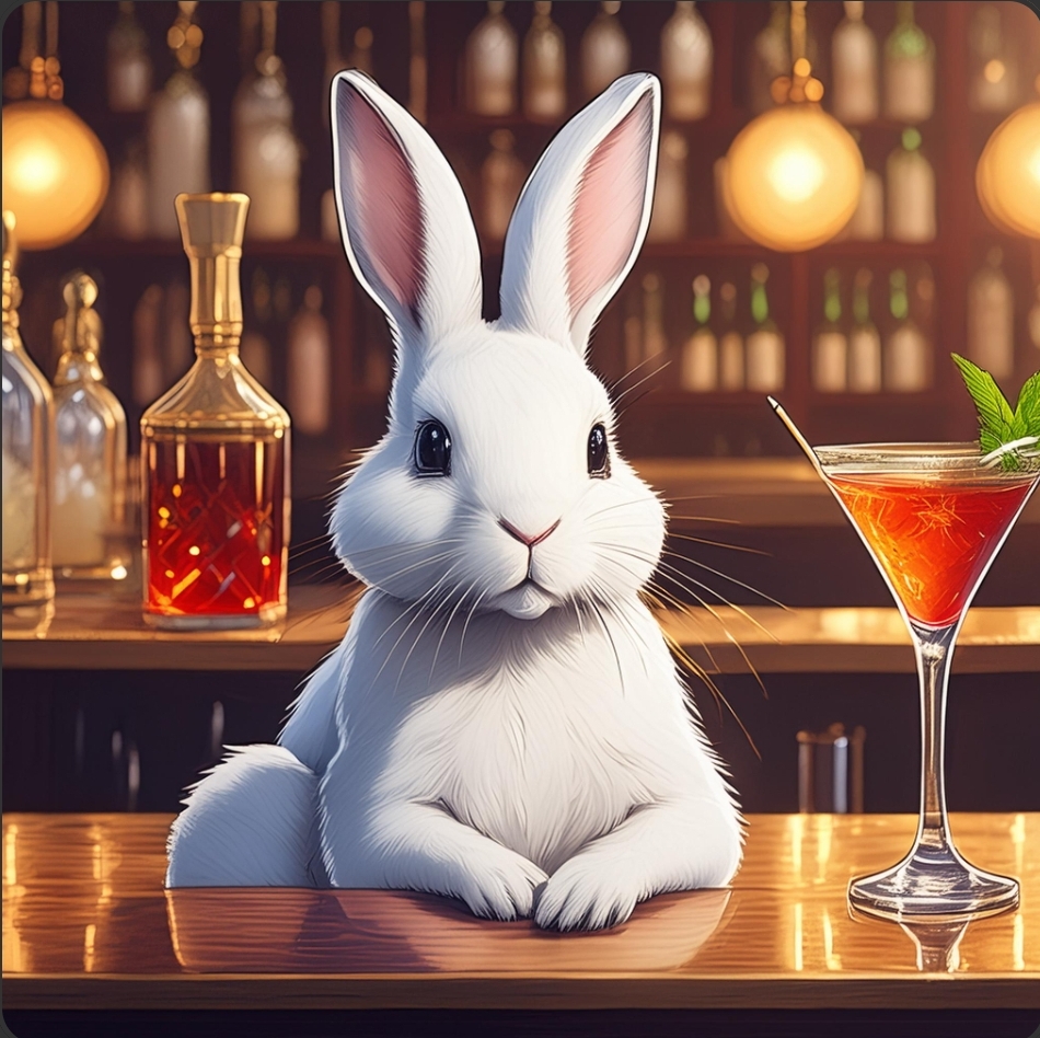 Rabbit at a bar Blank Meme Template