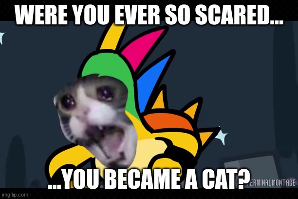Free | WERE YOU EVER SO SCARED... ...YOU BECAME A CAT? | image tagged in free,terminalmontage,super mario,scaredy cat | made w/ Imgflip meme maker