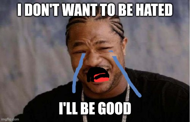 Yo Dawg Heard You Meme | I DON'T WANT TO BE HATED; I'LL BE GOOD | image tagged in memes,yo dawg heard you | made w/ Imgflip meme maker