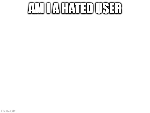 Blank White Template | AM I A HATED USER | image tagged in blank white template | made w/ Imgflip meme maker
