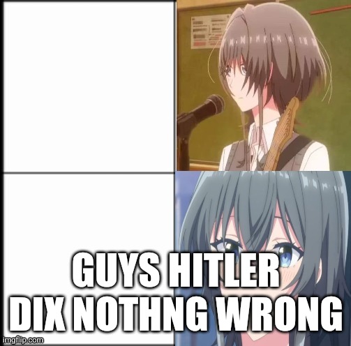 Asayanagi Yori | GUYS HITLER DIX NOTHNG WRONG | image tagged in asayanagi yori | made w/ Imgflip meme maker