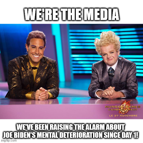 Fake News | WE'RE THE MEDIA; WE'VE BEEN RAISING THE ALARM ABOUT JOE BIDEN'S MENTAL DETERIORATION SINCE DAY 1! | image tagged in fake news | made w/ Imgflip meme maker