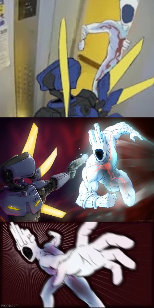 I borderd | image tagged in v1 vs minos prime,prepare thyself,peep punch minos prime | made w/ Imgflip meme maker