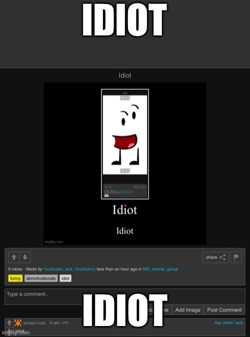 idiot | IDIOT; IDIOT | image tagged in idiot | made w/ Imgflip meme maker