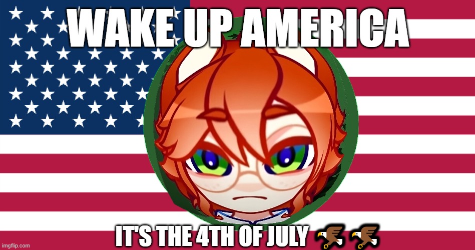 FernTheAmericanInkling | WAKE UP AMERICA; IT'S THE 4TH OF JULY 🦅🦅 | image tagged in ferntheinkling,fern,gacha life,vtuber | made w/ Imgflip meme maker