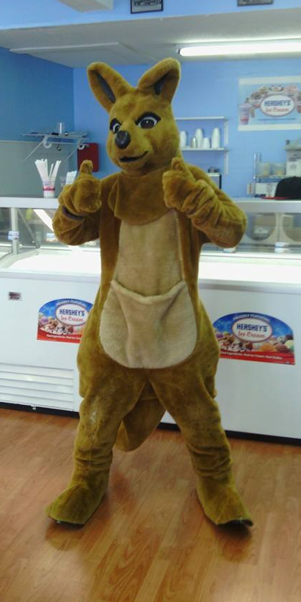 An American wearing a kangaroo costume Blank Meme Template
