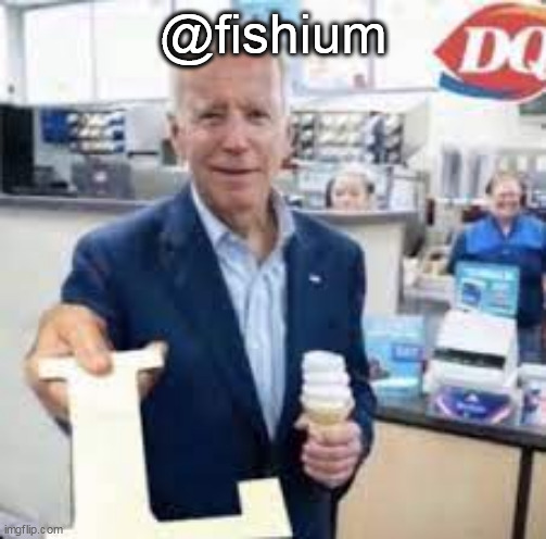 Joe Holding The Letter L | @fishium | image tagged in joe holding the letter l | made w/ Imgflip meme maker