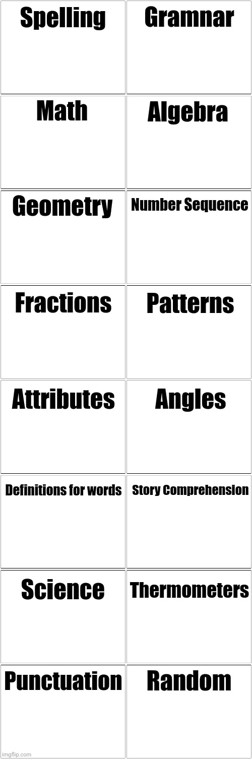 Select a skill | Spelling; Gramnar; Math; Algebra; Geometry; Number Sequence; Fractions; Patterns; Attributes; Angles; Definitions for words; Story Comprehension; Science; Thermometers; Random; Punctuation | image tagged in asthma,select a skill | made w/ Imgflip meme maker