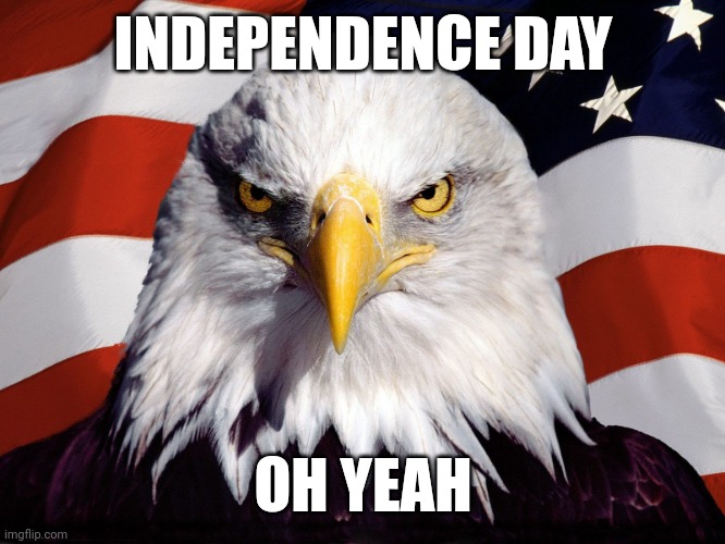 Freedom Eagle | INDEPENDENCE DAY; OH YEAH | image tagged in freedom eagle | made w/ Imgflip meme maker