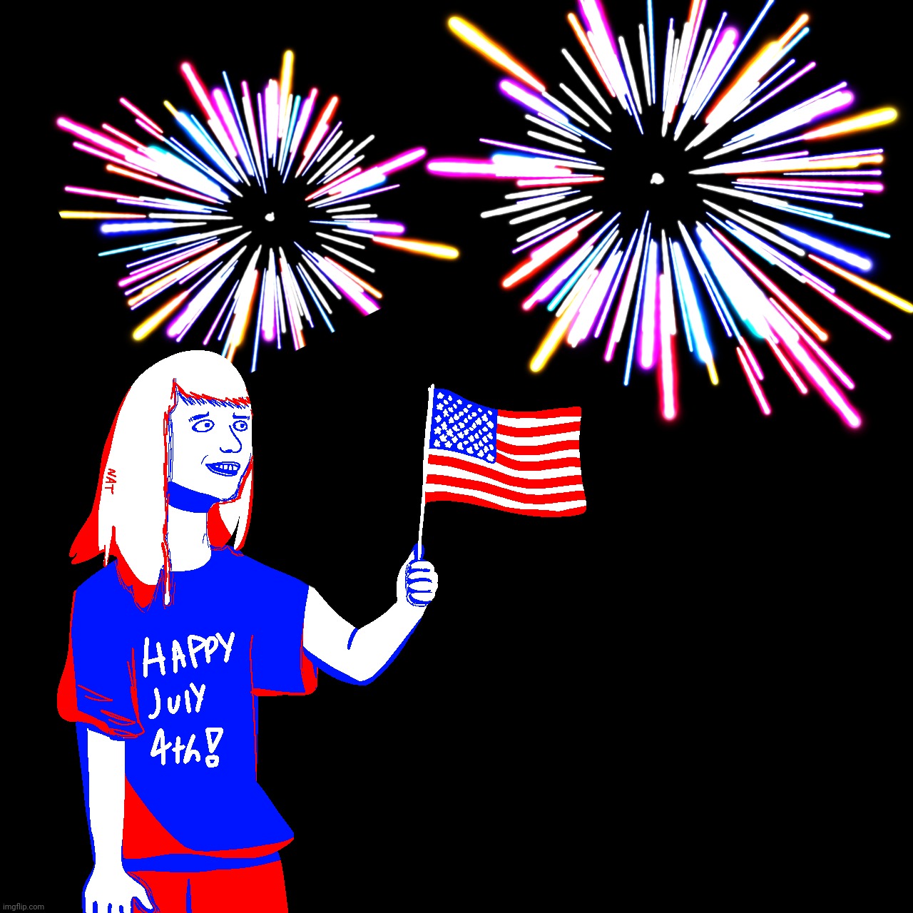 Happy July 4th! Here's some art! | image tagged in america | made w/ Imgflip meme maker