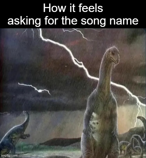 come on guys | How it feels asking for the song name | image tagged in song,playlist,name,dinosaur,sad,depression | made w/ Imgflip meme maker