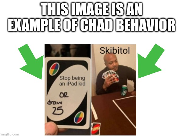 image tagged in this image is an example of chad behavior | made w/ Imgflip meme maker