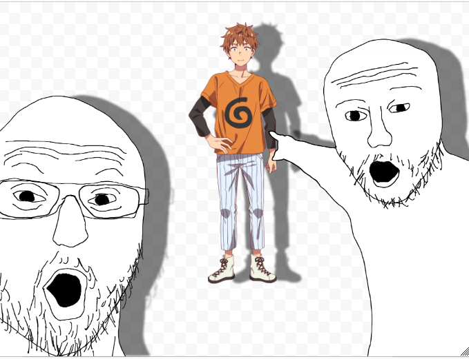 Oh no, He's Anime! Blank Meme Template