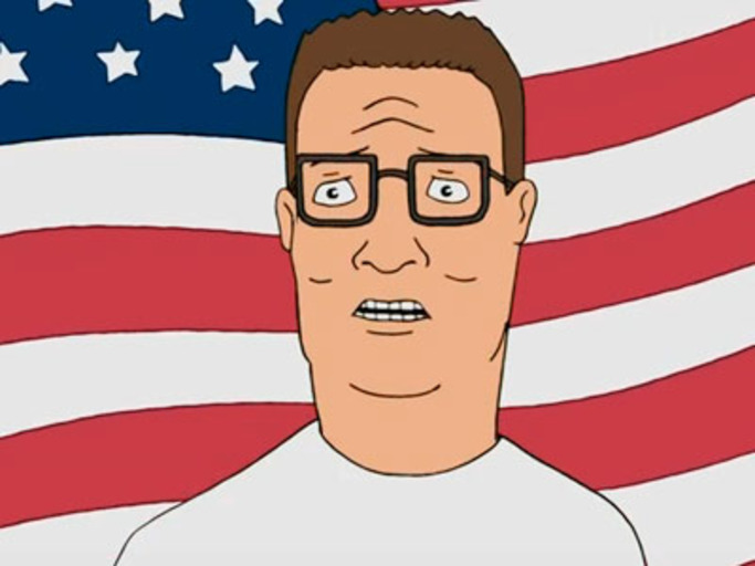 Hank Hill American Flag Blank Meme Template