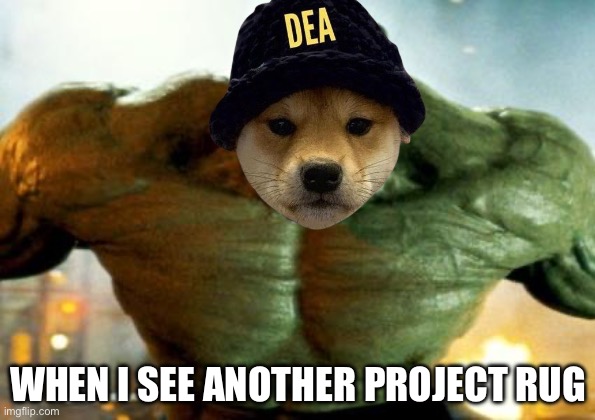 Dog hulk | WHEN I SEE ANOTHER PROJECT RUG | image tagged in hulk | made w/ Imgflip meme maker