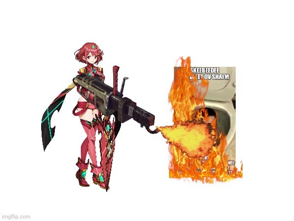 Pyra burns the inferior shame card | made w/ Imgflip meme maker
