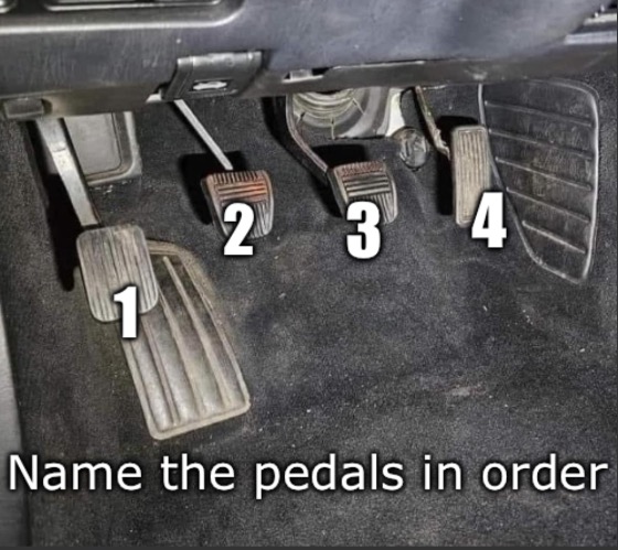 Name the pedals | image tagged in car | made w/ Imgflip meme maker