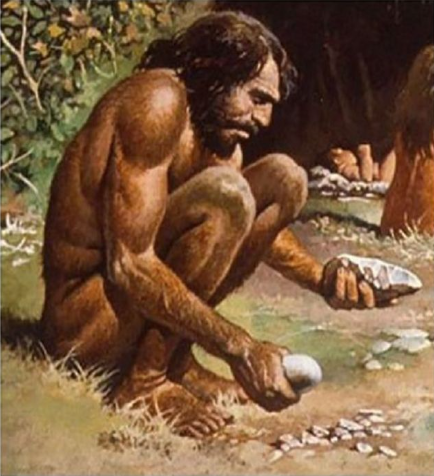 Caveman holding rocks Blank Meme Template