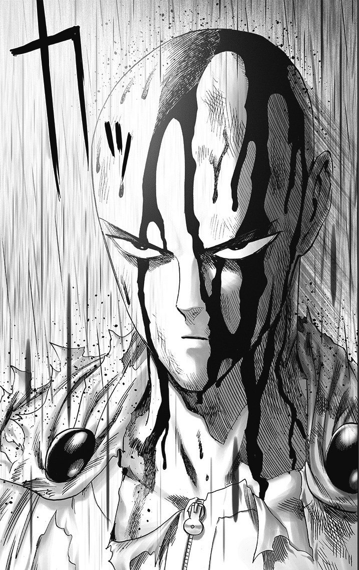 High Quality Saitama staring intensely in the rain Blank Meme Template