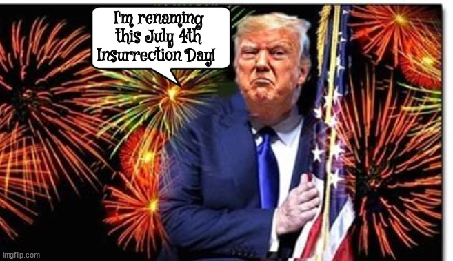 July 4th Insurrection Day | I'm renaming this July 4th Insurrection Day! | image tagged in forth of you lie,maga memorial,trator trump,dictator don,iimpudent immunity,mockracy | made w/ Imgflip meme maker