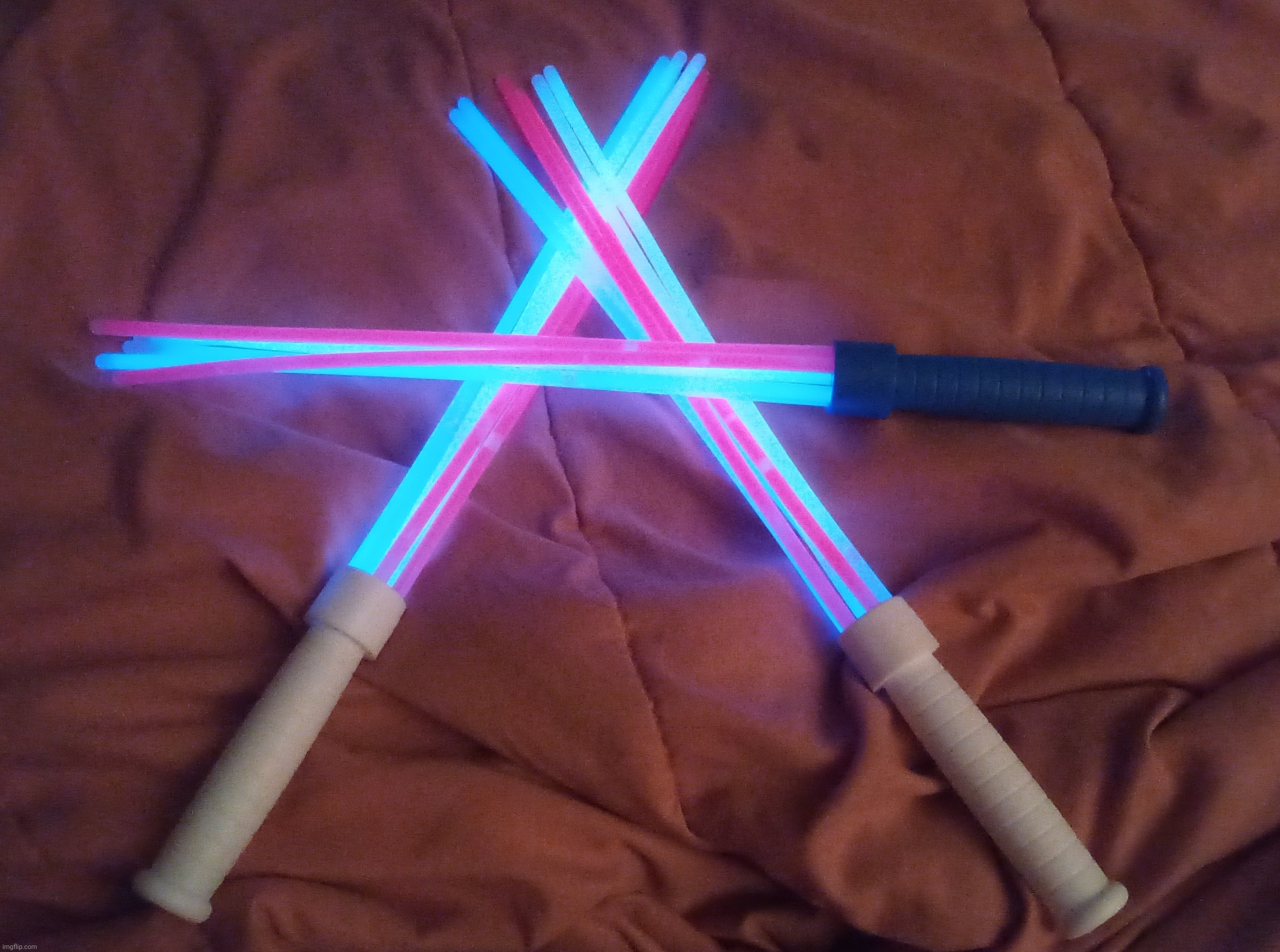 Glowstick wands >:3 [read tags] | image tagged in who wants to,start a,glowstick battle | made w/ Imgflip meme maker