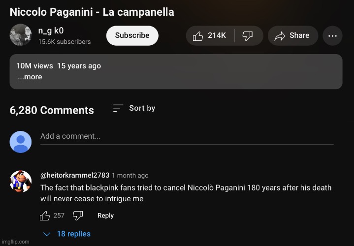 Blackpink just copied La Campanella for one of their songs called "Shutdown" or some shit | made w/ Imgflip meme maker