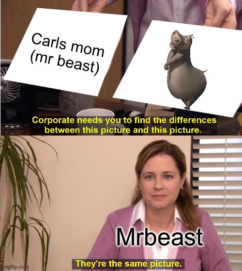 They're The Same Picture | Carls mom (mr beast); Mrbeast | image tagged in memes,they're the same picture | made w/ Imgflip meme maker