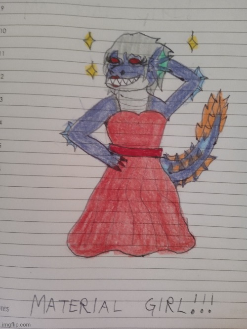 I decided to draw Jolt in a dress cuz why not? | image tagged in drawing,oc,furry,fish | made w/ Imgflip meme maker