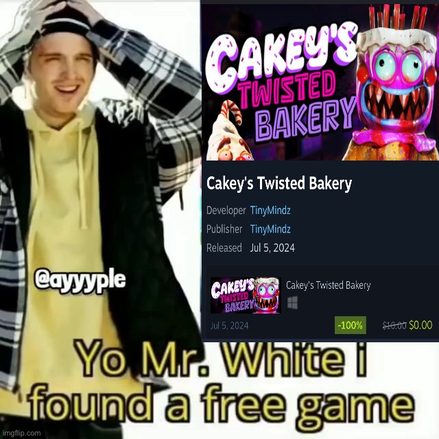 FREE GAME ALERT | image tagged in yo mr white i found a free game | made w/ Imgflip meme maker