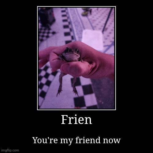 Frien | You're my friend now | image tagged in funny,demotivationals | made w/ Imgflip demotivational maker