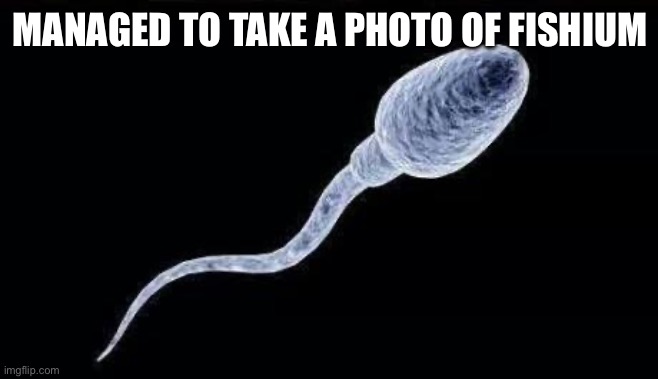 da sperm | MANAGED TO TAKE A PHOTO OF FISHIUM | image tagged in da sperm | made w/ Imgflip meme maker