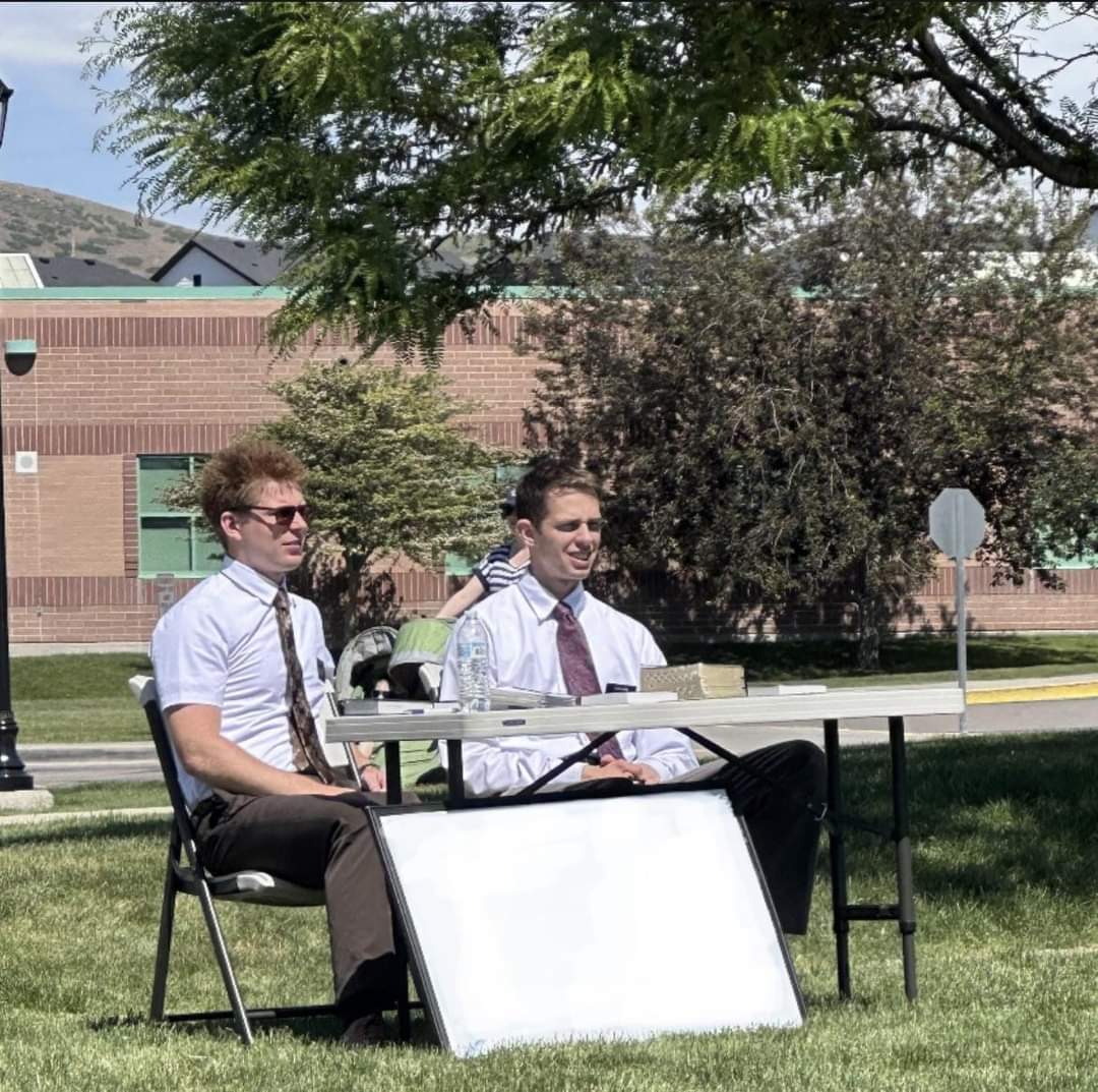 Mormon Missionary Booth Blank Meme Template