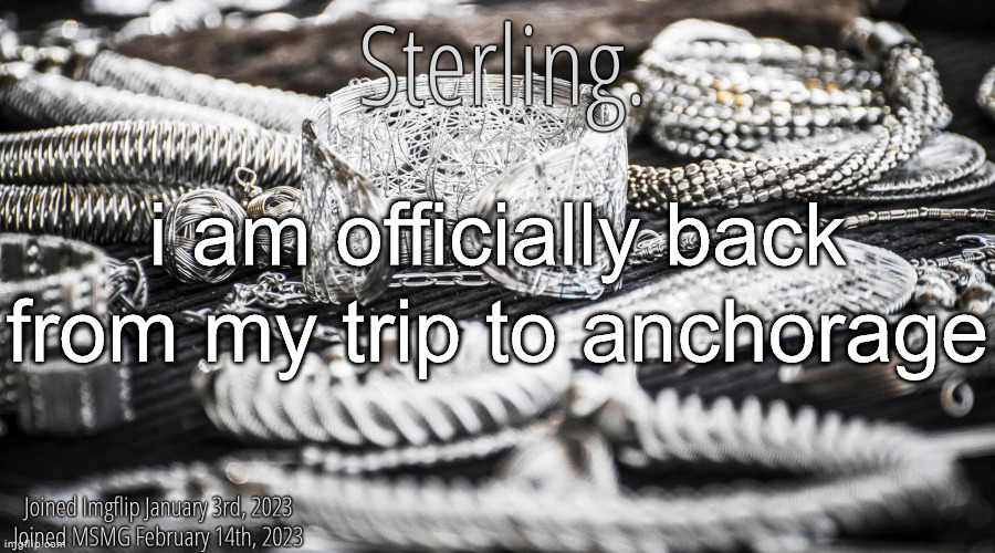 it kind of sucked | i am officially back from my trip to anchorage | image tagged in silver announcement template 8 0 | made w/ Imgflip meme maker