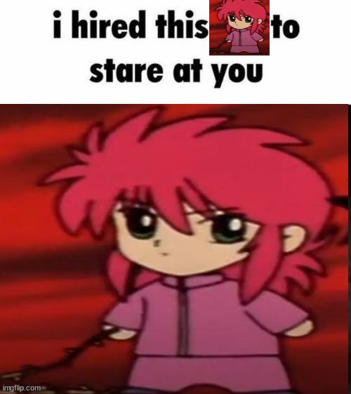 i've hired this kurama to stare at you | image tagged in i hired this fox to stare at you,meme | made w/ Imgflip meme maker