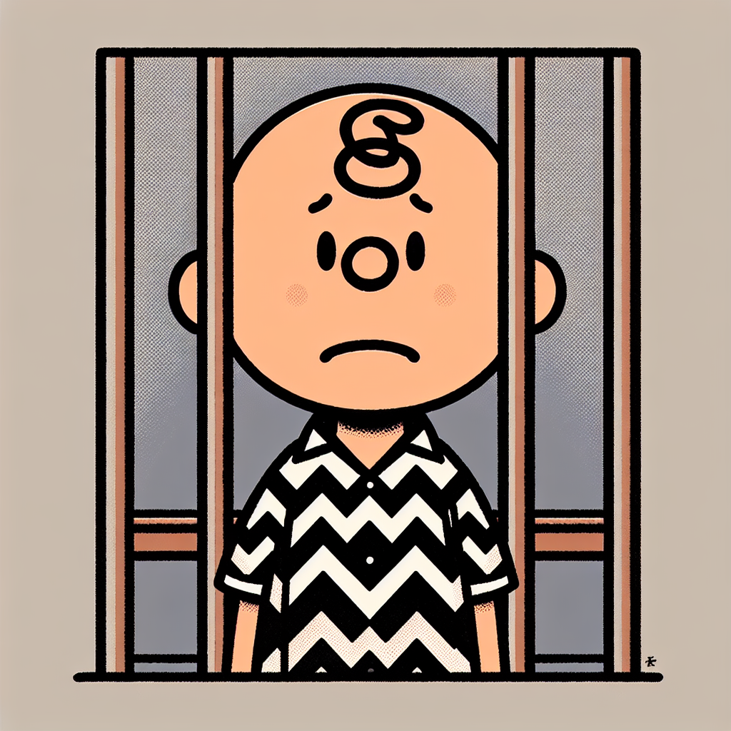 Charlie brown in jail Blank Meme Template