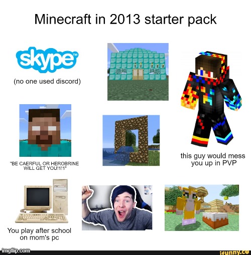 image tagged in starter pack,memes,gaming,minecraft,repost | made w/ Imgflip meme maker